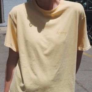 Brandy Melville Yellow “Aleena” Honey Tee
